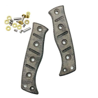 1 Pair Custom Micarta Scales with 5 Sets Screws Fits for Fixed Adamas 375 DIY Making Accessory(Black)