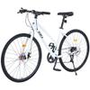 ZUKKA 700C Road Bike for Adult Shimano 7 Speed Road Bike Hybrid Road Bicycle Carbon Steel Frame/Dual-Disc Brakes/Multiple Colors (White) view 1