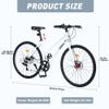 ZUKKA 700C Road Bike for Adult Shimano 7 Speed Road Bike Hybrid Road Bicycle Carbon Steel Frame/Dual-Disc Brakes/Multiple Colors (White) view 2