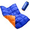 Gaialoop Down Puffy Blanket for Car Camping Outdoor Travel Backpacking, Duck Down Lightweight Portable Soft Warm Cozy Camping Blanket Quilt, 53"x78", Lake Blue view 1