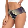 NOUZU Microphone With Music Note Print Women'S Underwear Soft Underpants High Waist Breathable Briefs Ladies Stretch Panties Black view 3