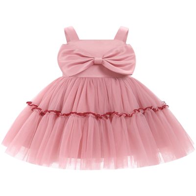 Baby Girls Dress: Baby Girls Tutu Dress Summer Spring Backless Princess Pageant Wedding Birthday Party Dresses Ruffle Tulle Bowknot Sundress Flower Girl Dresses for Babies Pink 2-3T