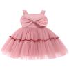 Baby Girls Dress: Baby Girls Tutu Dress Summer Spring Backless Princess Pageant Wedding Birthday Party Dresses Ruffle Tulle Bowknot Sundress Flower Girl Dresses for Babies Pink 2-3T view 1