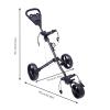 Golf Push Cart, Lightweight Aluminum Collapsible 3 Wheels Golf Push Cart, Lightweight Folding Walking Push Cart, Golf Trolley with Foot Brake Open and Close in ONE Second-Free Cup Holder Included view 2