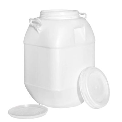 WAZHOU Portable Barrel with Lid Food Grade Plastic Watertight Storage Can Water Carrier Leak Proof for Fermentation Food Liquid Camping Fishing Travel(50L)