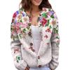 Akivide Women's Fall Cute Floral Print Open Front Knit Cardigan Sweater Winter Casual Loose Button Down Long Sleeve Coat