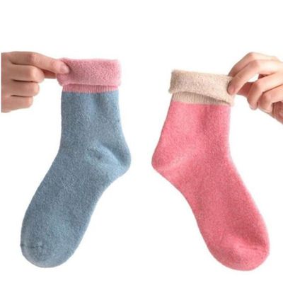 LIFKOME Warm Cashmere Socks Women Cotton Socks Fluffy Slippers Winter Warm Fashionable for Women