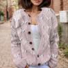 Akivide Women's Fall Cute Floral Print Open Front Knit Cardigan Sweater Winter Casual Loose Button Down Long Sleeve Coat view 2