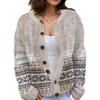 Akivide Women's Fall Cute Floral Print Open Front Knit Cardigan Sweater Winter Casual Loose Button Down Long Sleeve Coat