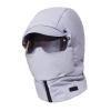 4 in 1 Waterproof Ski Cap with Removeable Mask One-Piece Goggles Earflaps Cycling Hat for Men Women Winter Warm Trapper Hat Outdoor Windproof Full Cover Balaclava Blue view 2