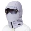 4 in 1 Waterproof Ski Cap with Removeable Mask One-Piece Goggles Earflaps Cycling Hat for Men Women Winter Warm Trapper Hat Outdoor Windproof Full Cover Balaclava Blue view 4