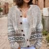 Akivide Women's Fall Cute Floral Print Open Front Knit Cardigan Sweater Winter Casual Loose Button Down Long Sleeve Coat view 2