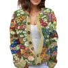 Akivide Women's Fall Cute Floral Print Open Front Knit Cardigan Sweater Winter Casual Loose Button Down Long Sleeve Coat view 1