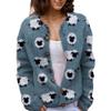 Akivide Women's Fall Cute Floral Print Open Front Knit Cardigan Sweater Winter Casual Loose Button Down Long Sleeve Coat