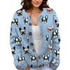 Akivide Women's Fall Cute Floral Print Open Front Knit Cardigan Sweater Winter Casual Loose Button Down Long Sleeve Coat view 1