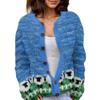 Akivide Women's Fall Cute Floral Print Open Front Knit Cardigan Sweater Winter Casual Loose Button Down Long Sleeve Coat
