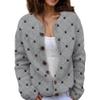 Akivide Women's Fall Cute Floral Print Open Front Knit Cardigan Sweater Winter Casual Loose Button Down Long Sleeve Coat view 1