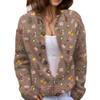 Akivide Women's Fall Cute Floral Print Open Front Knit Cardigan Sweater Winter Casual Loose Button Down Long Sleeve Coat view 1