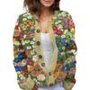 Akivide Women's Fall Cute Floral Print Open Front Knit Cardigan Sweater Winter Casual Loose Button Down Long Sleeve Coat view 1