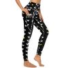 Black Love Leggings Women's Yoga Pants with Pockets Soft Sports Tummy Control Pants Suitable for Women's M view 4