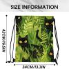 Cabreche Drawstring Backpack Draw String Sports Bags for Gym Travel Beach Waterproof Cute Sackpack Men Women Aesthetic (13"17")-Cat view 2