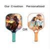 KUAVETO Carbon Fiber Pickleball Paddles Set, All The DIY Fun You can Have with Motorcycle-BV1440 Pattern Custom Made Honeycomb Polymer Core- Includes 2 Paddles, 4 Balls, and a Carry Bag view 3