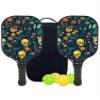 KUAVETO Carbon Fiber Pickleball Paddles Set, All The DIY Fun You can Have with Skeleton-BV1567 Pattern Custom Made Honeycomb Polymer Core- Includes 2 Paddles, 4 Balls, and a Carry Bag view 1