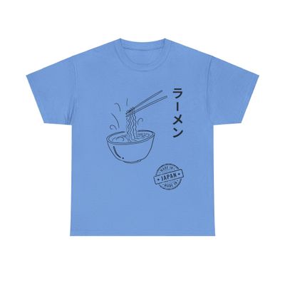Japanese Ramen T-Shirt - Retro Noodles Bowl Graphic - Cute Kawaii Foodie Gift - Anime Style Japan Lover Apparel, Ramen Lover Carolina Blue
