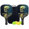 KUAVETO Carbon Fiber Pickleball Paddles Set, All The DIY Fun You can Have with Skeleton-BV1573 Pattern Custom Made Honeycomb Polymer Core- Includes 2 Paddles, 4 Balls, and a Carry Bag view 1