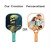 KUAVETO Carbon Fiber Pickleball Paddles Set, All The DIY Fun You can Have with Skeleton-BV1573 Pattern Custom Made Honeycomb Polymer Core- Includes 2 Paddles, 4 Balls, and a Carry Bag view 3
