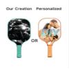 KUAVETO Carbon Fiber Pickleball Paddles Set, All The DIY Fun You can Have with Motorcycle-BV1714 Pattern Custom Made Honeycomb Polymer Core- Includes 2 Paddles, 4 Balls, and a Carry Bag view 3