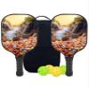 KUAVETO Carbon Fiber Pickleball Paddles Set, All The DIY Fun You can Have with Candy-BV1320 Pattern Custom Made Honeycomb Polymer Core- Includes 2 Paddles, 4 Balls, and a Carry Bag view 1