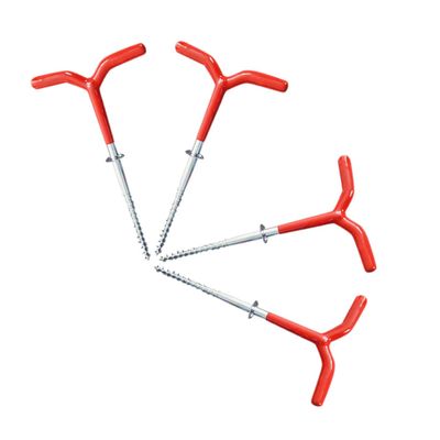 GOOHOCHY 4pcs Spiral Tent Pegs for Ice Fishing Heavy Duty Stakes Grip Ground Anchors for Camping and Ice Use