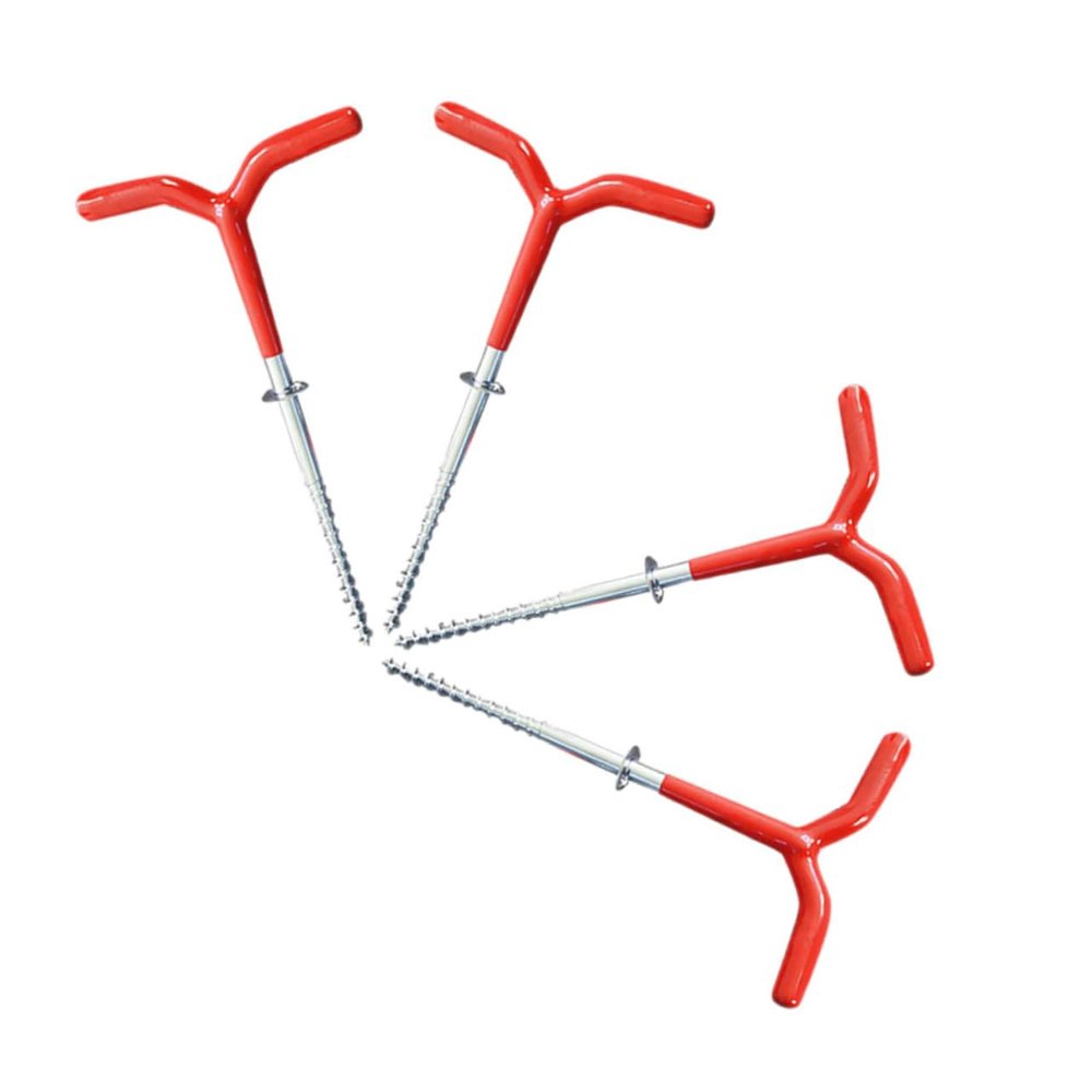 GOOHOCHY 4pcs Spiral Tent Pegs for Ice Fishing Heavy Duty Stakes Grip Ground Anchors for Camping and Ice Use