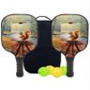 KUAVETO Carbon Fiber Pickleball Paddles Set, All The DIY Fun You can Have with Squirrel-BN3202 Pattern Custom Made Honeycomb Polymer Core- Includes 2 Paddles, 4 Balls, and a Carry Bag view 1