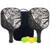 KUAVETO Carbon Fiber Pickleball Paddles Set, All The DIY Fun You can Have with Squirrel-BN3150 Pattern Custom Made Honeycomb Polymer Core- Includes 2 Paddles, 4 Balls, and a Carry Bag view 1