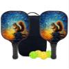 KUAVETO Carbon Fiber Pickleball Paddles Set, All The DIY Fun You can Have with Squirrel-BN3139 Pattern Custom Made Honeycomb Polymer Core- Includes 2 Paddles, 4 Balls, and a Carry Bag view 1