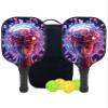 KUAVETO Carbon Fiber Pickleball Paddles Set, All The DIY Fun You can Have with Candy-BV1309 Pattern Custom Made Honeycomb Polymer Core- Includes 2 Paddles, 4 Balls, and a Carry Bag view 1