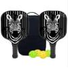KUAVETO Carbon Fiber Pickleball Paddles Set, All The DIY Fun You can Have with Zebra-BM2910 Pattern Custom Made Honeycomb Polymer Core- Includes 2 Paddles, 4 Balls, and a Carry Bag view 1