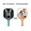 KUAVETO Carbon Fiber Pickleball Paddles Set, All The DIY Fun You can Have with Zebra-BM2910 Pattern Custom Made Honeycomb Polymer Core- Includes 2 Paddles, 4 Balls, and a Carry Bag view 3