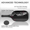 KUAVETO Carbon Fiber Pickleball Paddles Set, All The DIY Fun You can Have with Zebra-BM2910 Pattern Custom Made Honeycomb Polymer Core- Includes 2 Paddles, 4 Balls, and a Carry Bag view 4