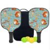 KUAVETO Carbon Fiber Pickleball Paddles Set, All The DIY Fun You can Have with Squirrel-BN3942 Pattern Custom Made Honeycomb Polymer Core- Includes 2 Paddles, 4 Balls, and a Carry Bag view 1