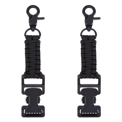 SUPERFINDINGS 2 Pcs Single-Head Tactical Glove Clip Workers' Glove Clip Glove Holder with Elasticized Snap Hook and Black Polyester Strap Gloves Hat Towel Keeper for Belt Bags Strap