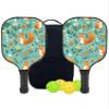 KUAVETO Carbon Fiber Pickleball Paddles Set, All The DIY Fun You can Have with Squirrel-BN3986 Pattern Custom Made Honeycomb Polymer Core- Includes 2 Paddles, 4 Balls, and a Carry Bag view 1