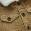 Fvzbovte Toddler Baby Boys' Corduroy Jacket Sherpa Lined Lapel Baby jacket Warm and Thick Infant Coat Long (US, Age, 12 Months, 18 Months, Khaki) view 4