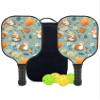 KUAVETO Carbon Fiber Pickleball Paddles Set, All The DIY Fun You can Have with Squirrel-BN3361 Pattern Custom Made Honeycomb Polymer Core- Includes 2 Paddles, 4 Balls, and a Carry Bag view 1