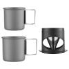 SOUUXIU Pour Over Coffee Maker Set 450ml+250ml with 1 Filters Portable Aluminum Travel Coffee Mugs Lightweight for Camping Picnic Hiking Backpacking Fishing Mountaineering view 1