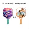 KUAVETO Carbon Fiber Pickleball Paddles Set, All The DIY Fun You can Have with Cassette-BV1289 Pattern Custom Made Honeycomb Polymer Core- Includes 2 Paddles, 4 Balls, and a Carry Bag view 3