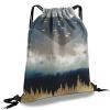Cabreche Drawstring Backpack Draw String Sports Bags for Gym Travel Beach Waterproof Cute Sackpack Men Women Aesthetic (13"17")-Forest view 1
