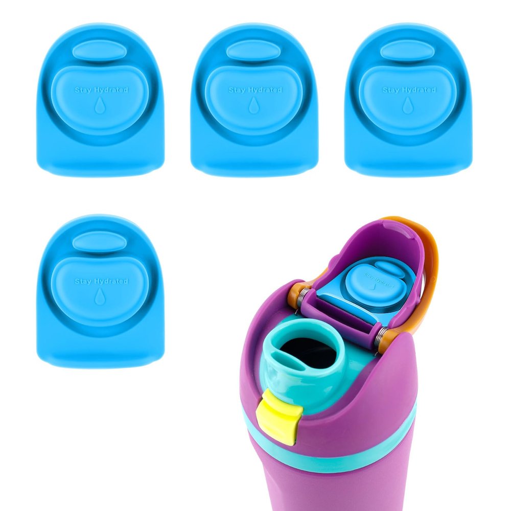 4pcs Replacement Stopper Compatible with Owala FreeSip 24oz 32oz 40oz, BPA-Free Silicone Water Bottle Lid Gaskets Replacement for Owala 16/24/32/40oz Bottle Mouth Cap Stopper Seal Parts Accessories